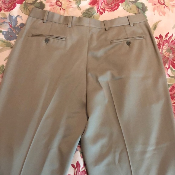 Vtg BROOKS BROTHERS 346 Trousers Size 36”W 28”L Tan Pleat 100% Wool Career $195 - Picture 6 of 16